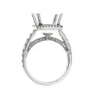 0.85 Cts. 18K White Gold Diamond Engagement Ring Setting With Halo